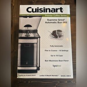Cuisinart Black and Silver Supreme Grind Burr Mill New Never Used